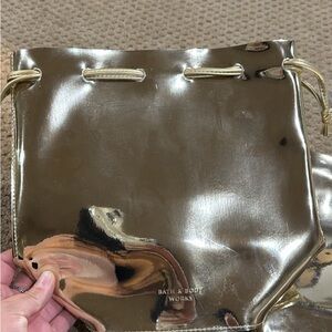 Bath & Body Works Metallic Gold Cosmetic Bag